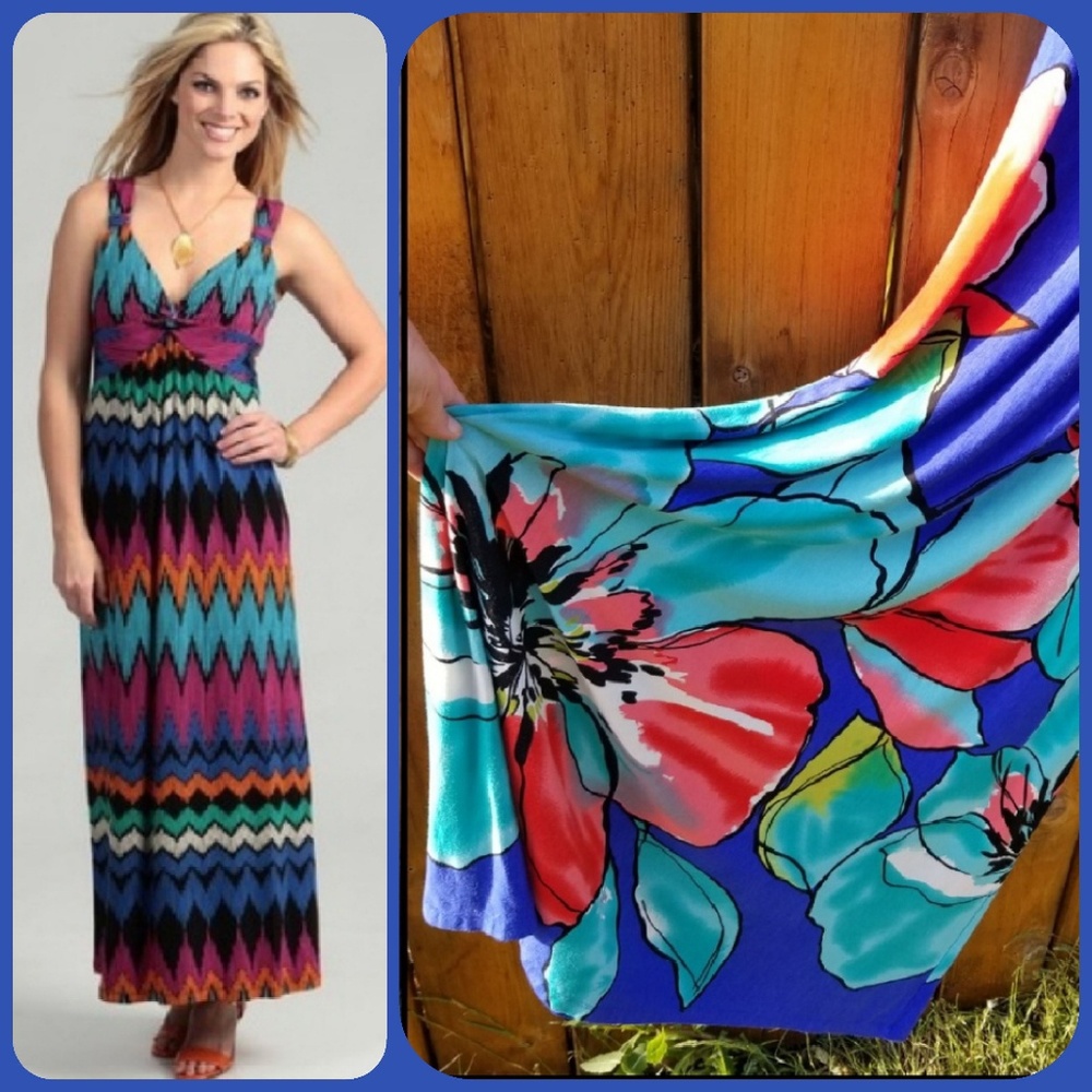 Spense Floral Twist Front Maxi Dress